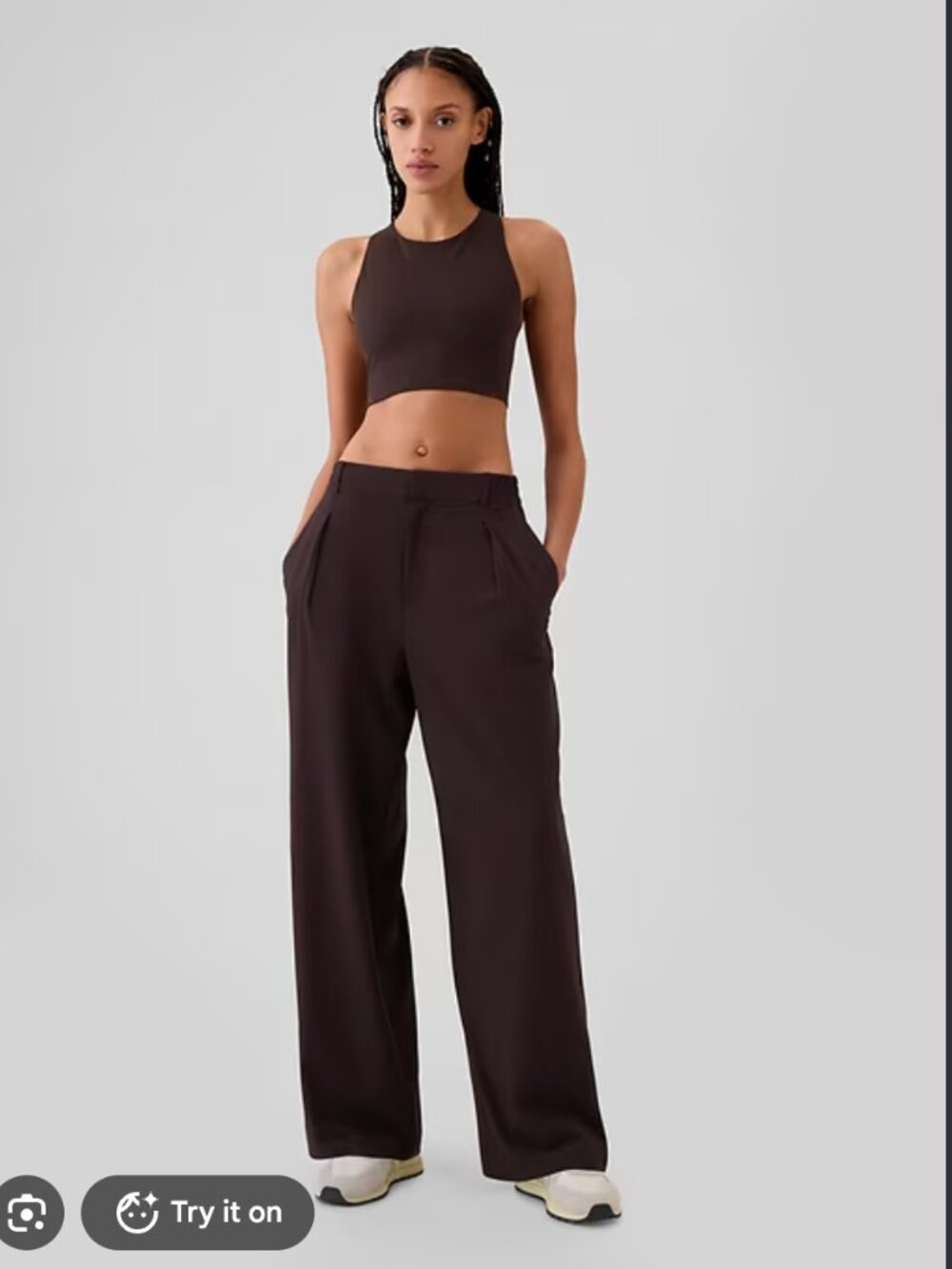 GapFit High Rise Runaround Trousers Terra Brown Medium T